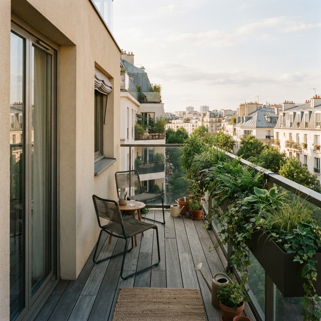 Petit balcon à Boulogne-Billancourt : gagner de l'usage sans encombrer
