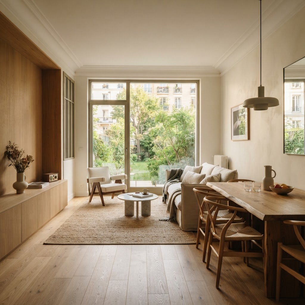 Aménager un appartement familial à Boulogne-Billancourt : mobilier et circulation