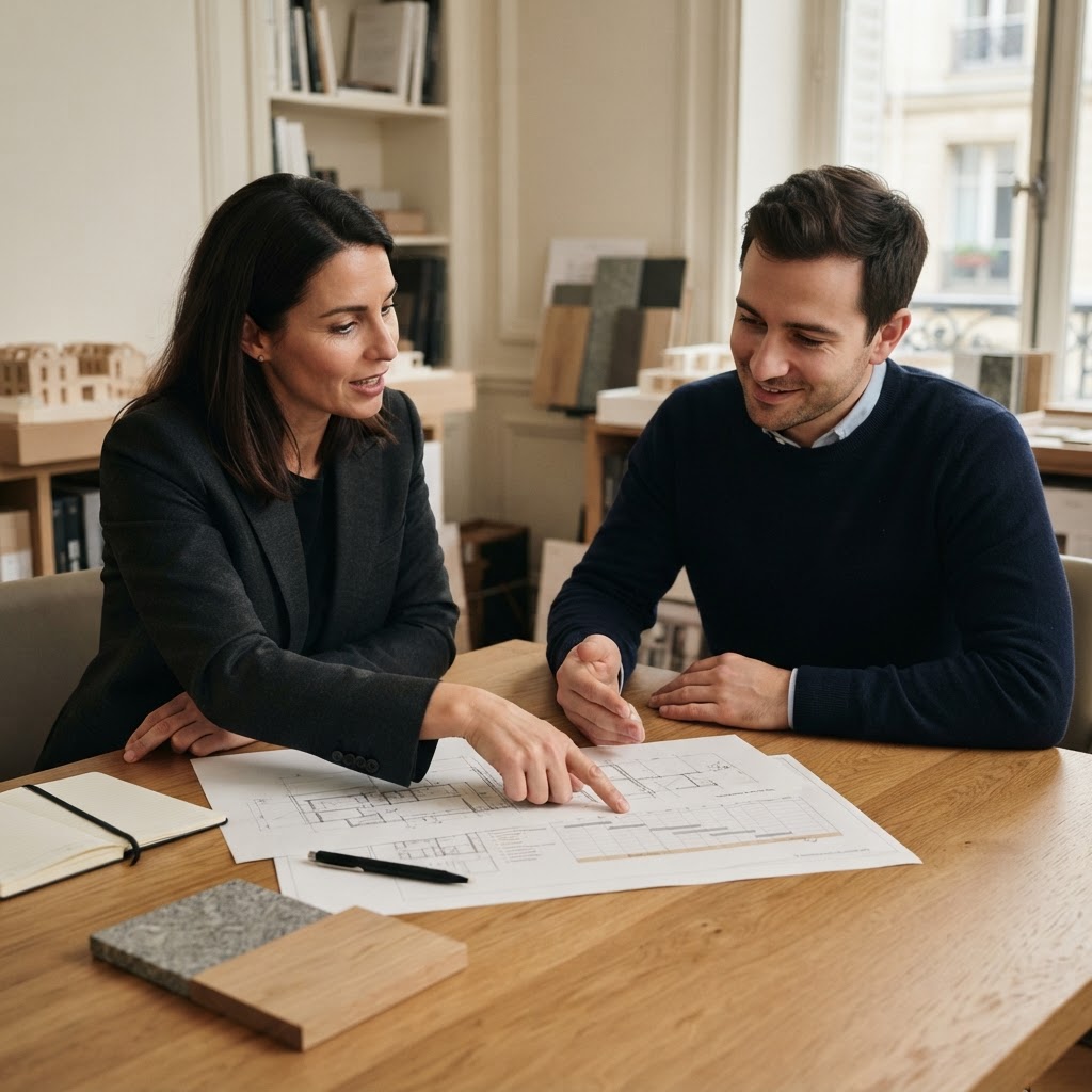 Présentation des documents du projet et du devis à un client