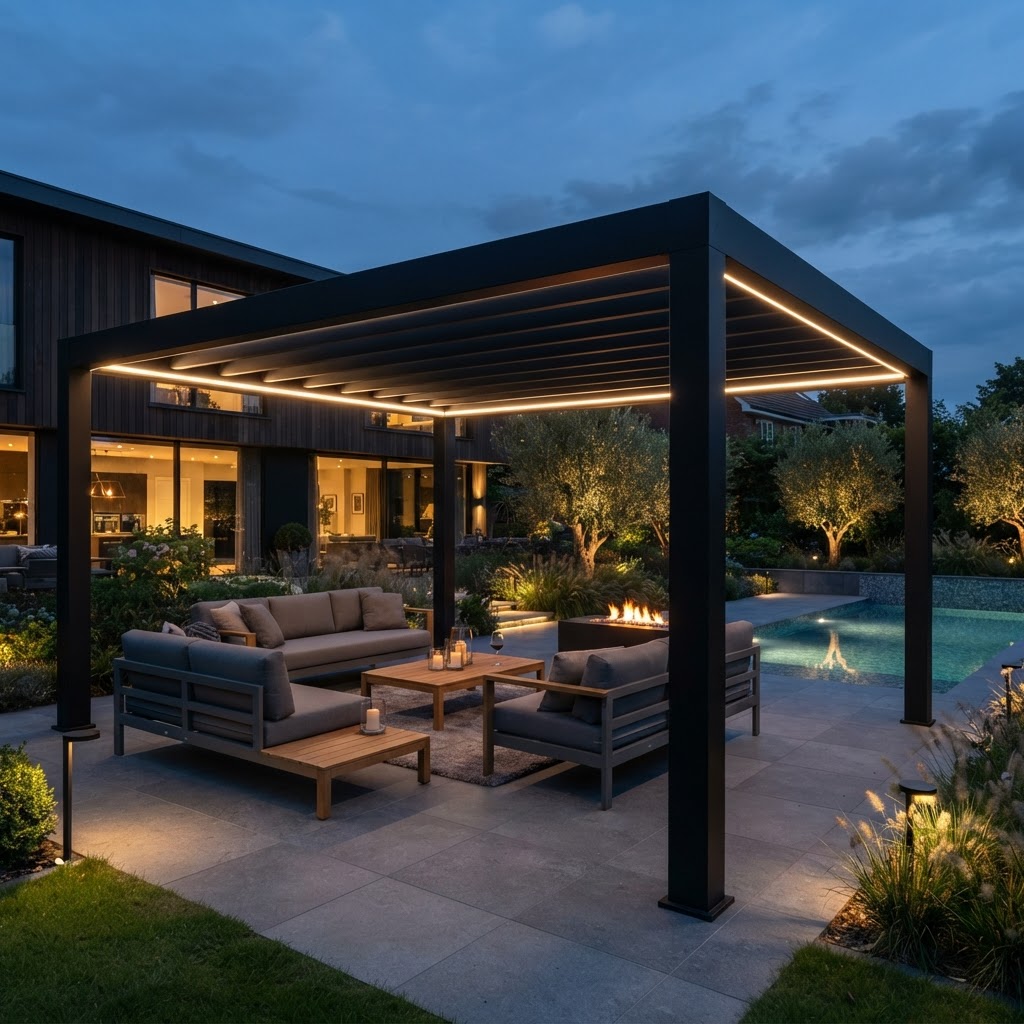 LED Illuminated Pergola