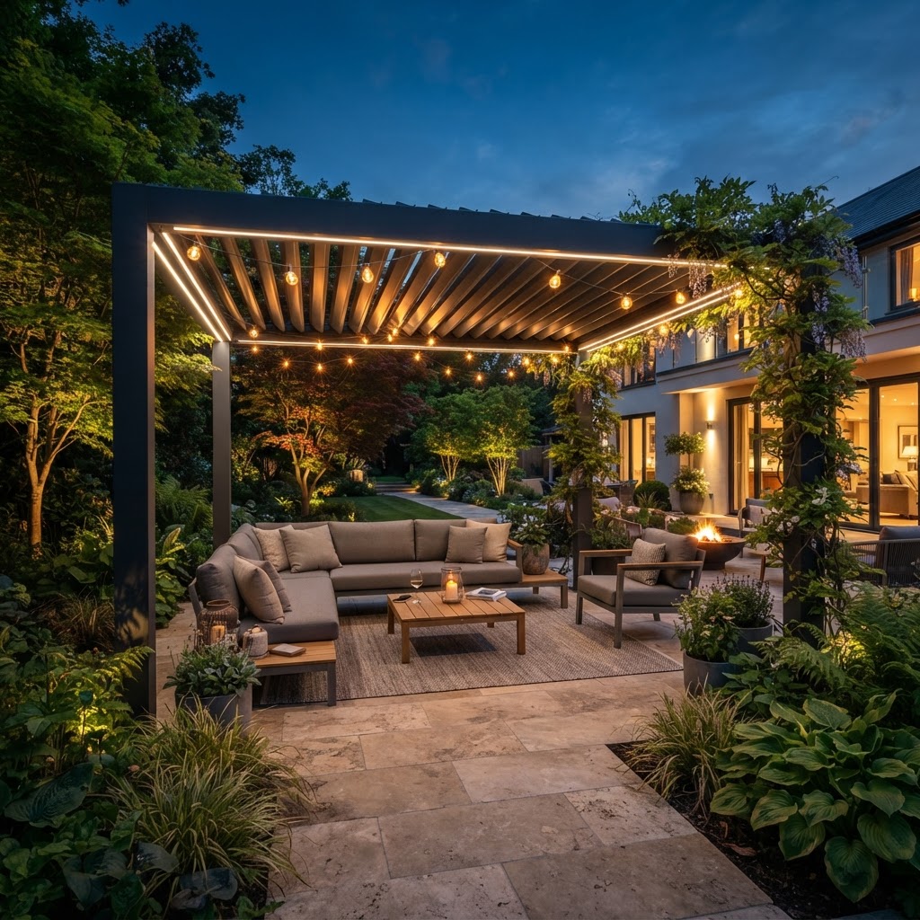 Garden Pergola with Lights