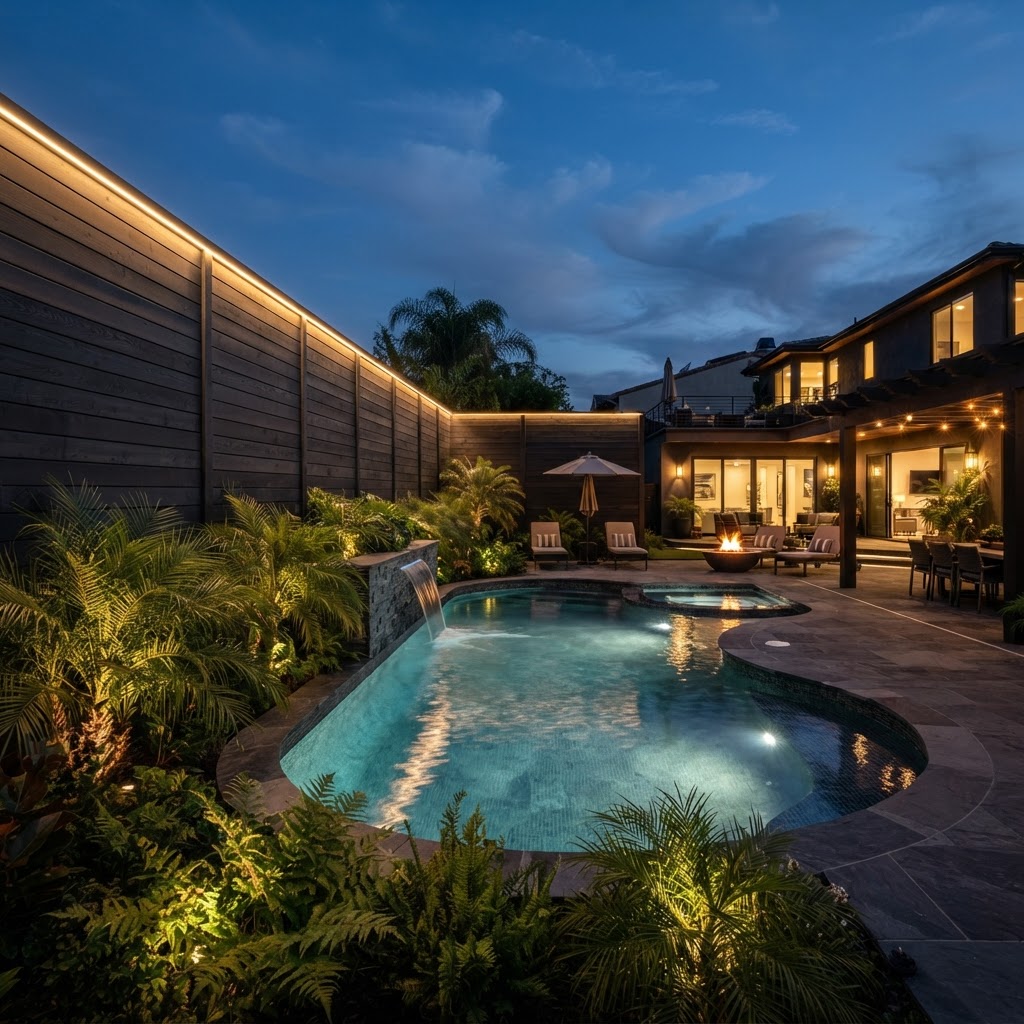 LED-Lit Luxury Privacy Fence