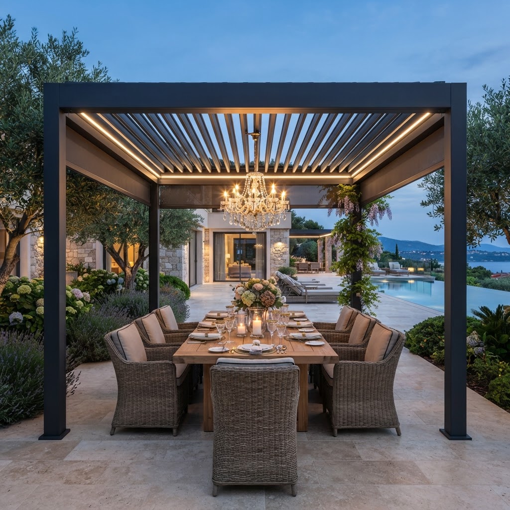 Pergola with Chandelier