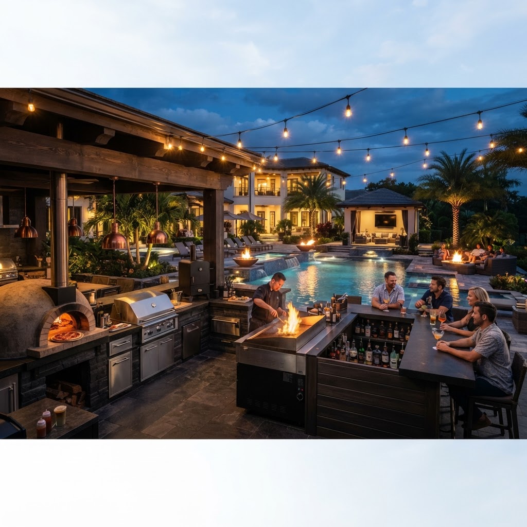 Multi-station pool kitchen