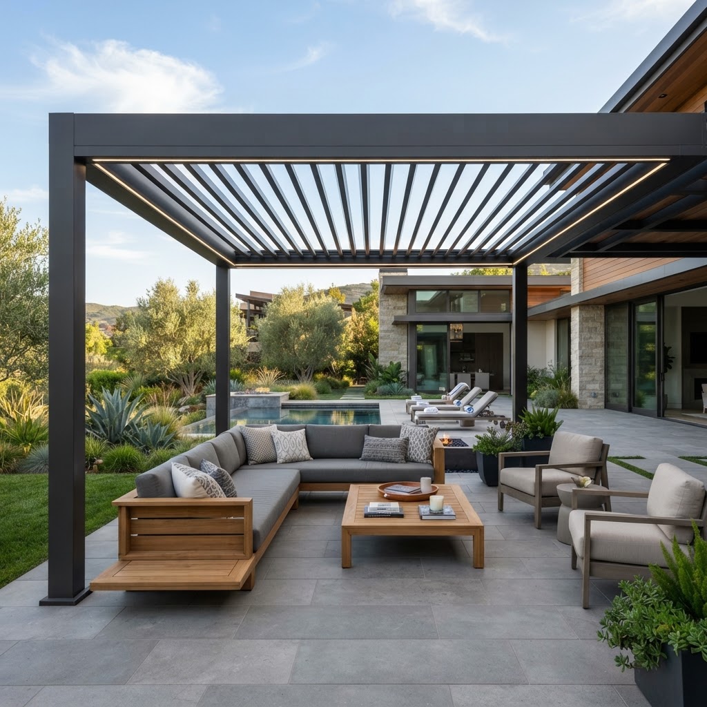 Modern Open Louvered