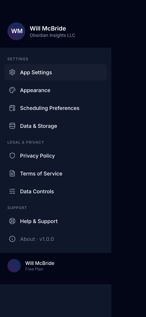 Slide-Out Menu