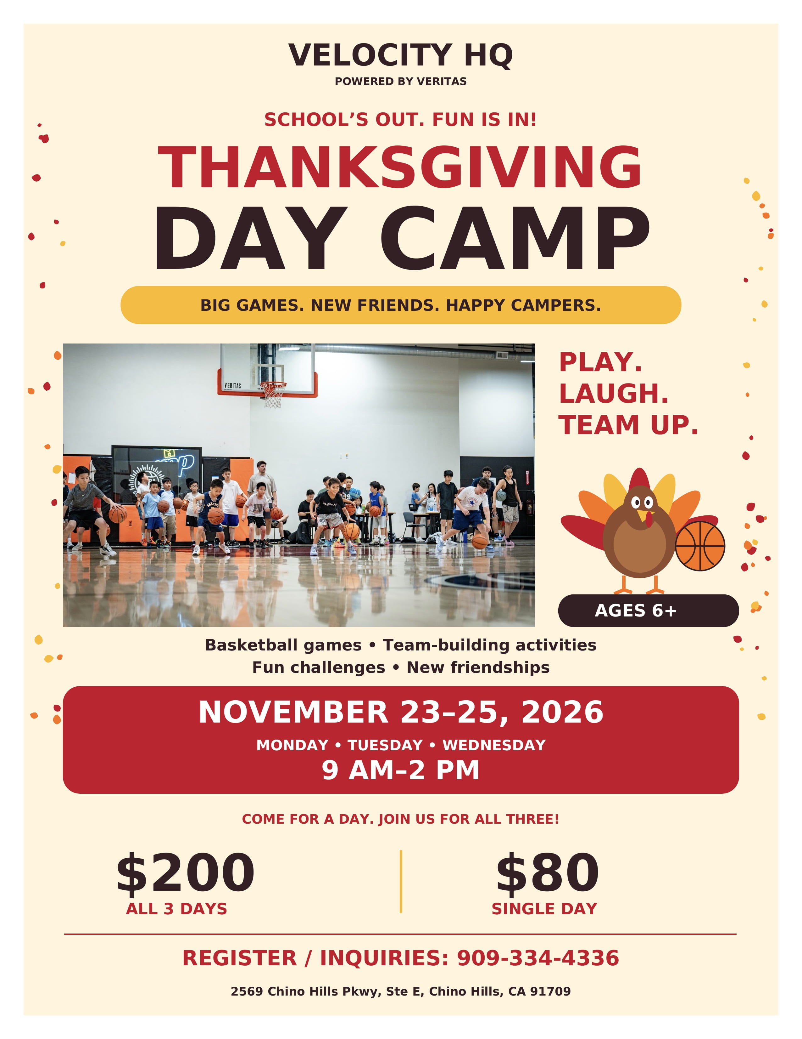 Thanksgiving Day Camp Flyer