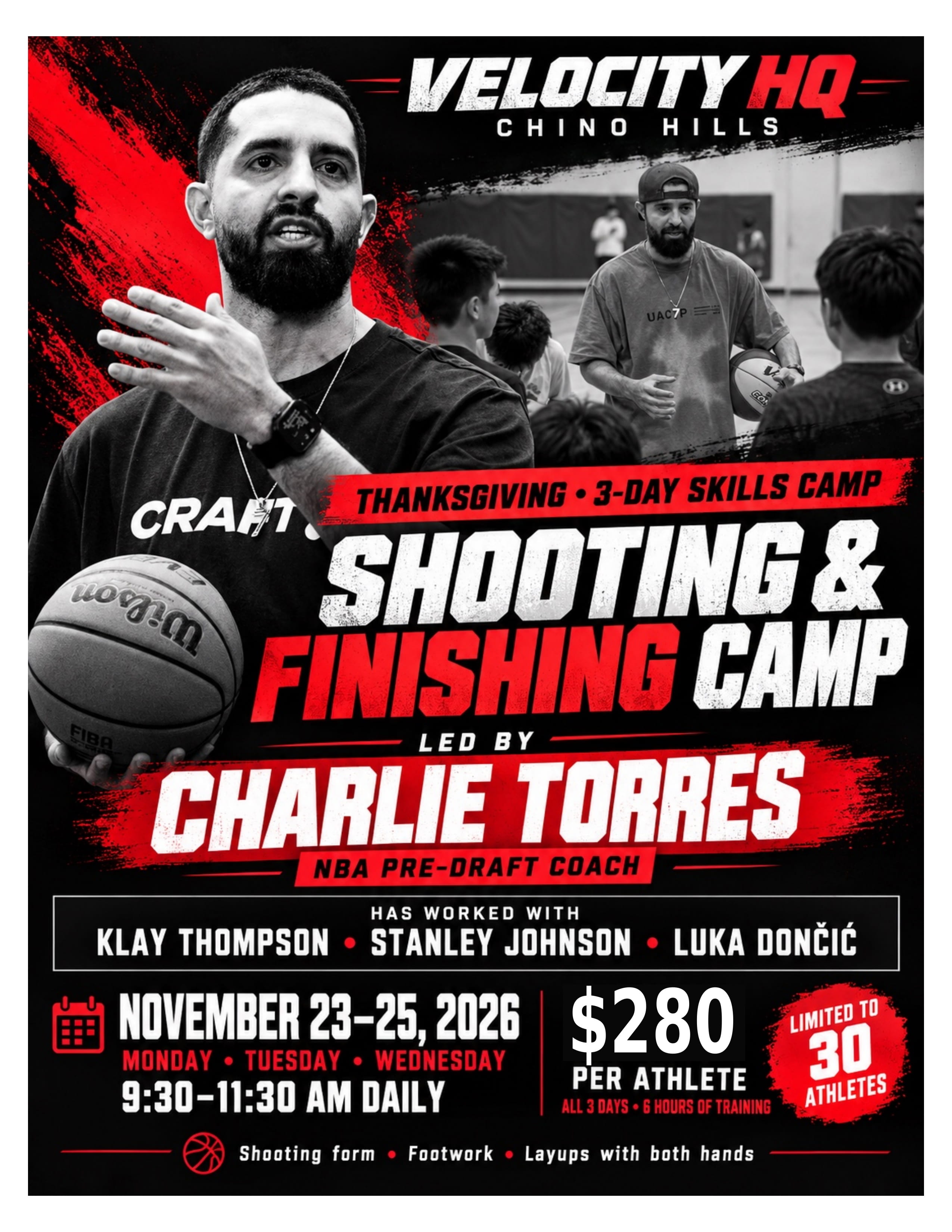 Charlie Torres Shooting & Finishing Camp Flyer