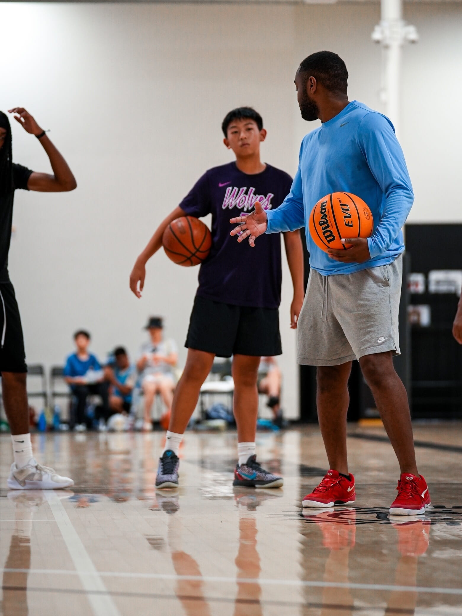 Velocity HQ coach working one-on-one with a player