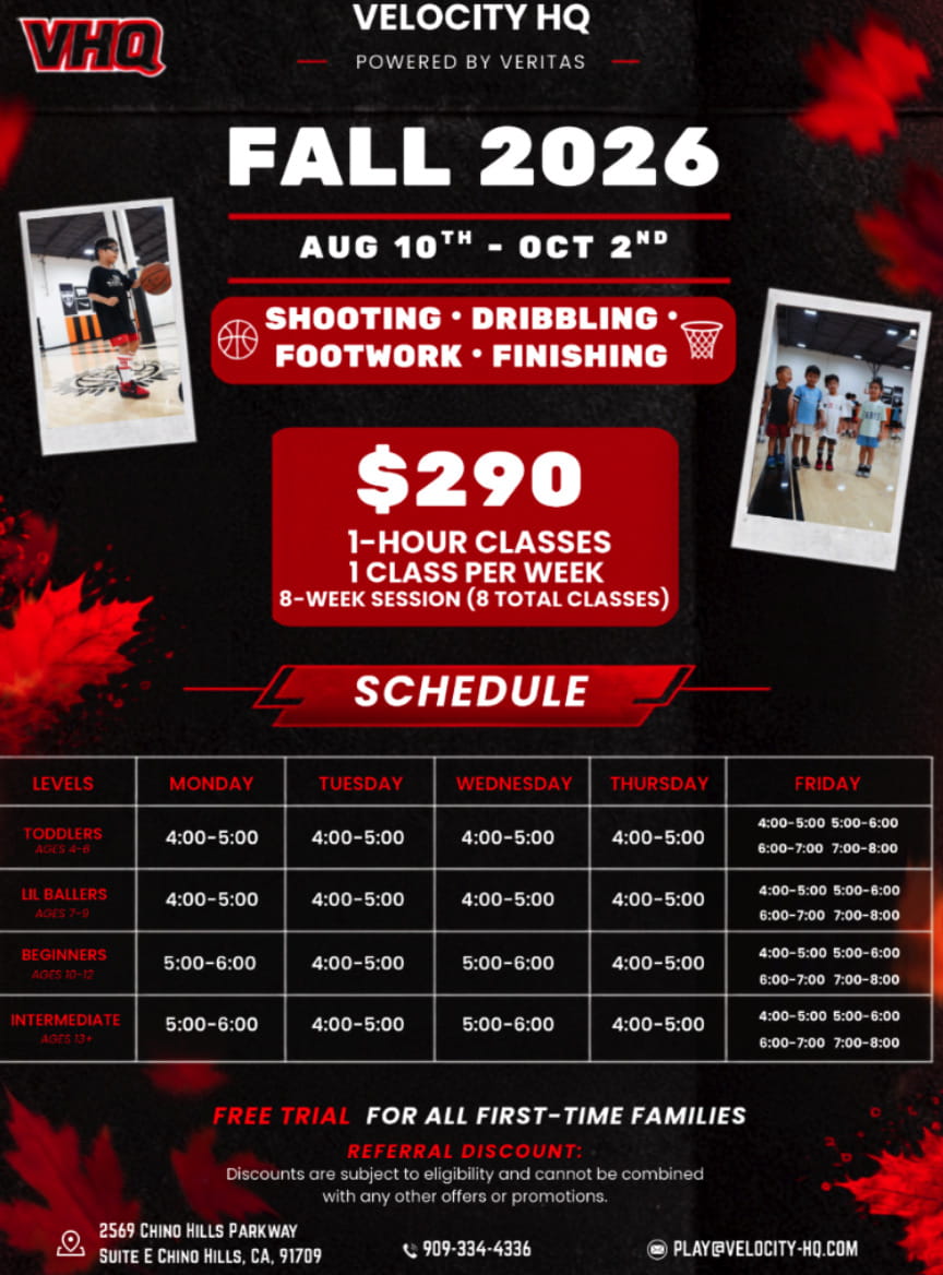 Fall 2026 Weekday Youth Basketball Flyer