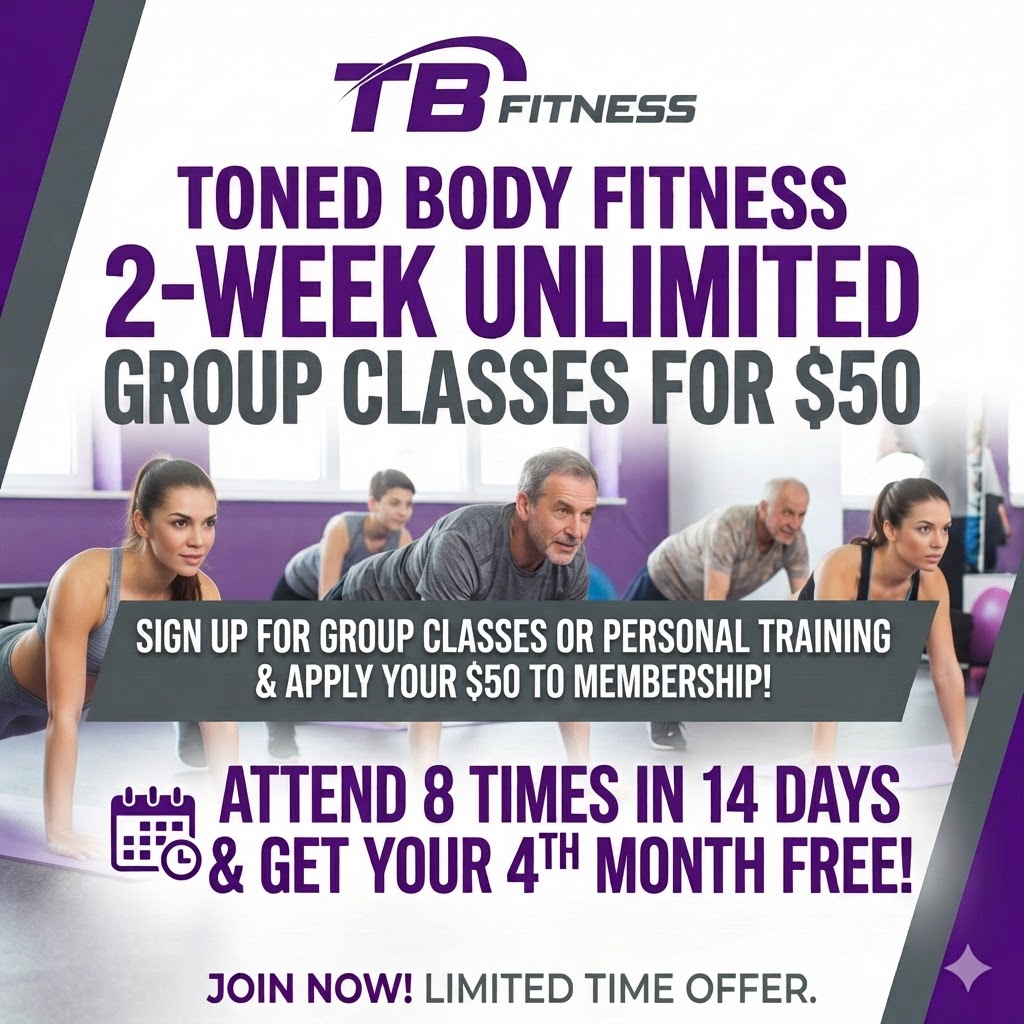 TB Fitness 2-Week Unlimited Group Classes Promotion