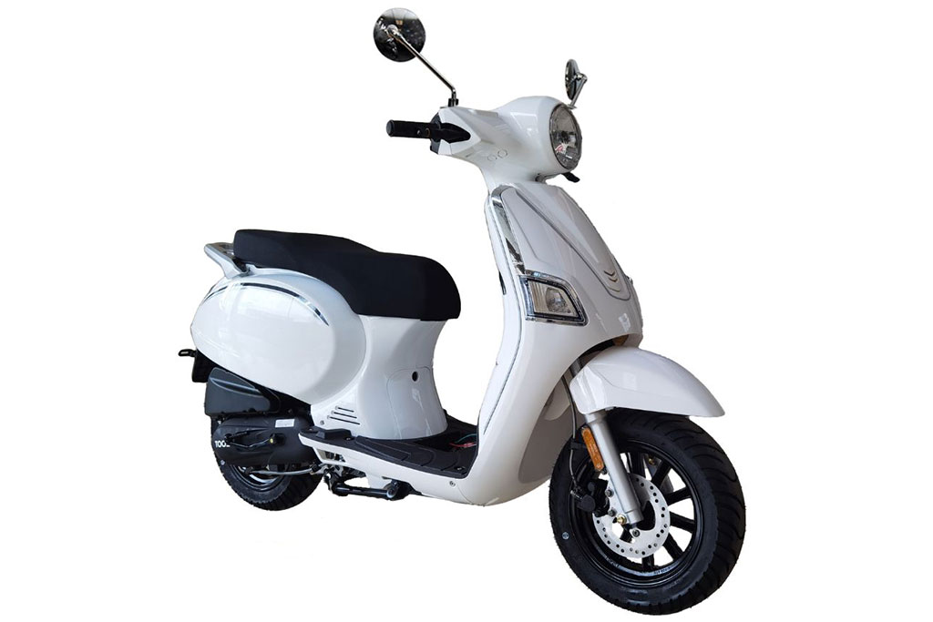 Milan 50 — White - Paul - 50cc moped hire Maroochydore