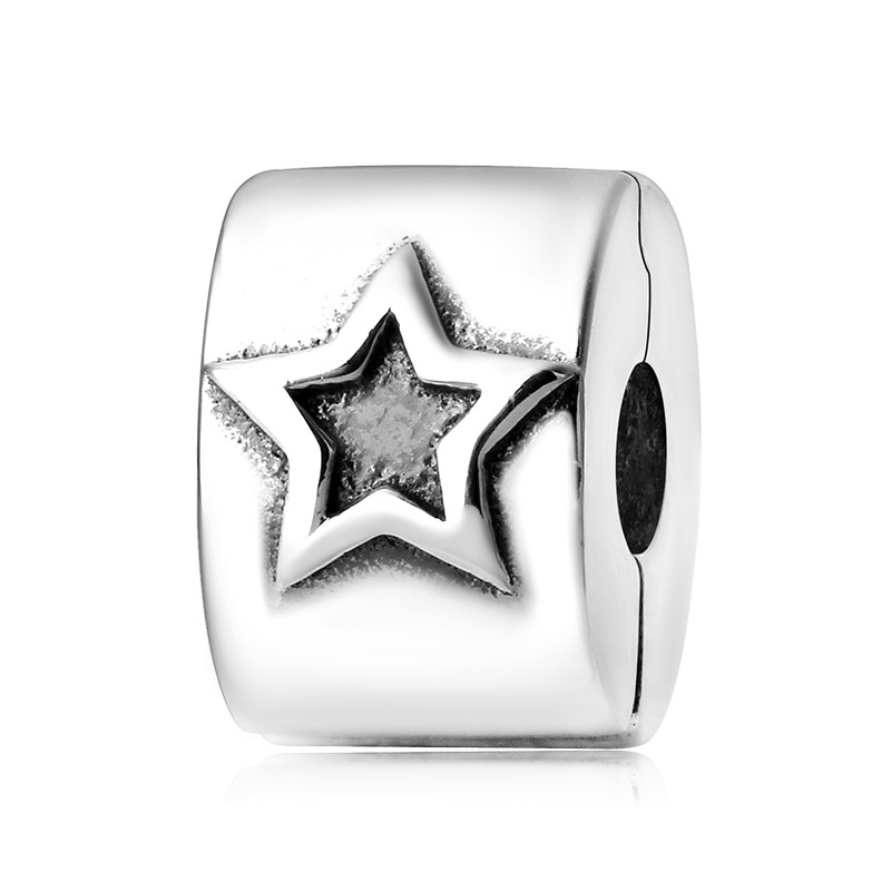 Clip Series 925 Sterling Silver Bead Charm - 5 Colors — Star Cutout