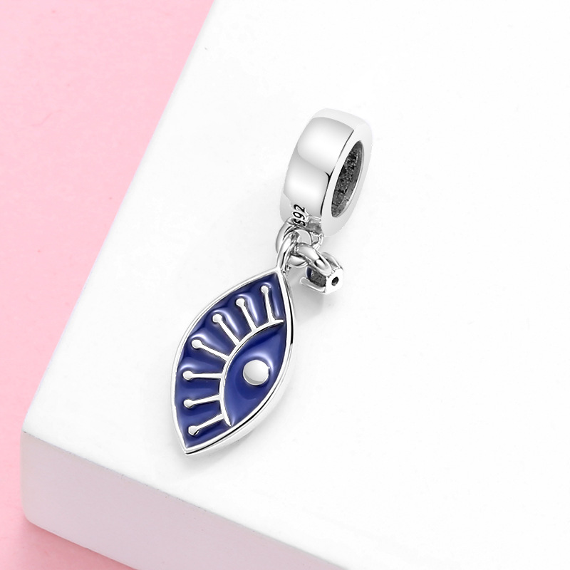 Eye of God Charm - 925 Sterling Silver Cubic Zirconia Pendant — view 4