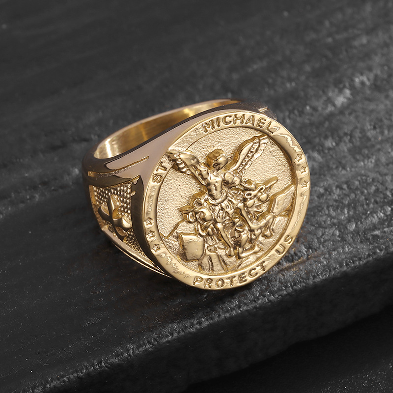St. Michael Protect Us Ring — view 3