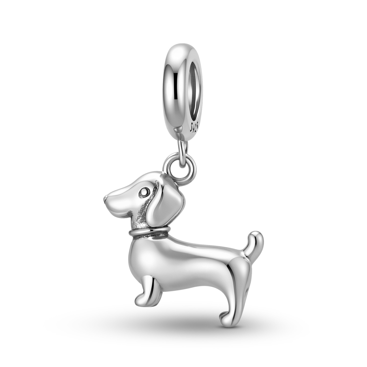 S925 Sterling Silver Dachshund Dog Charm - Pet Memorial Bracelet Pendant — Charms | MAOLE Fine Jewelry