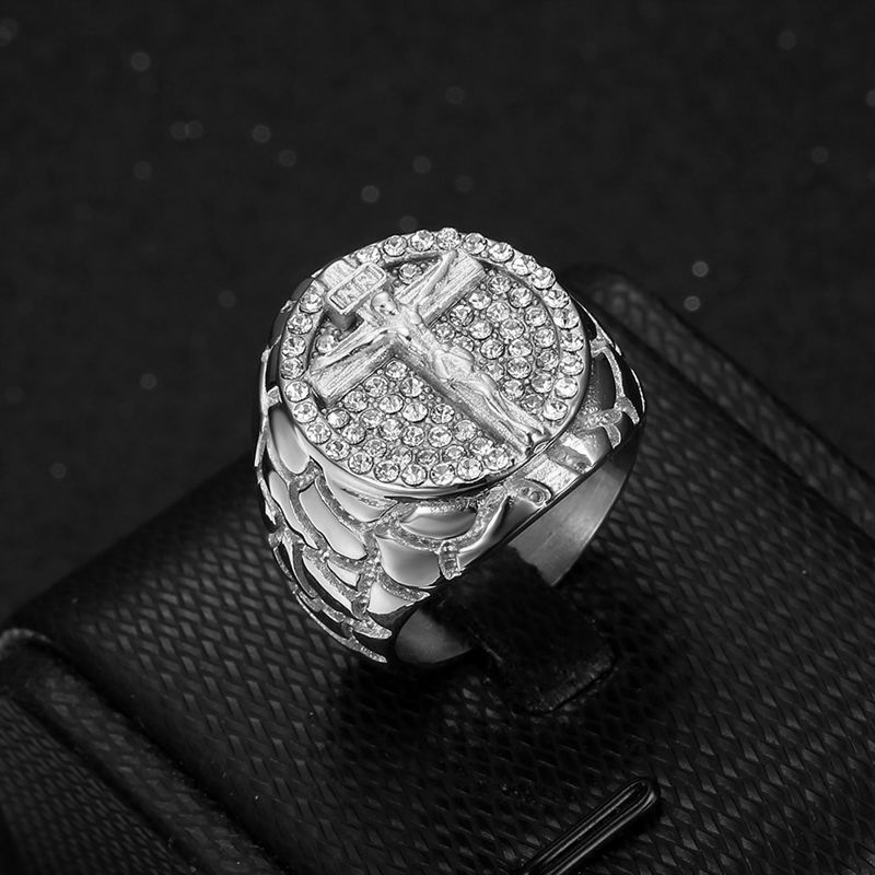 Hip-Hop Crucifix Rhinestone Ring — view 2
