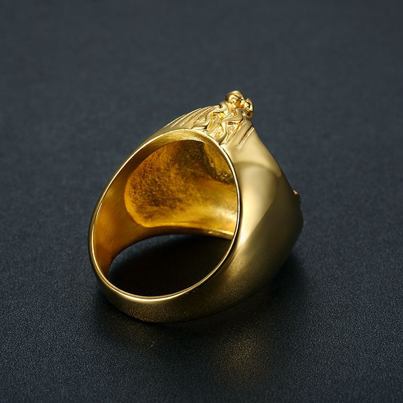 Gold-Plated Egyptian Pharaoh Signet Ring — view 3
