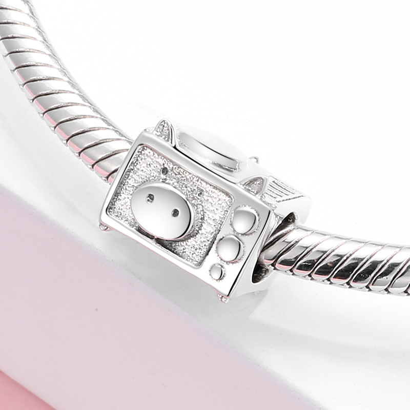 Pig Oven Charm - 925 Sterling Silver Cute Pig Pendant — view 2