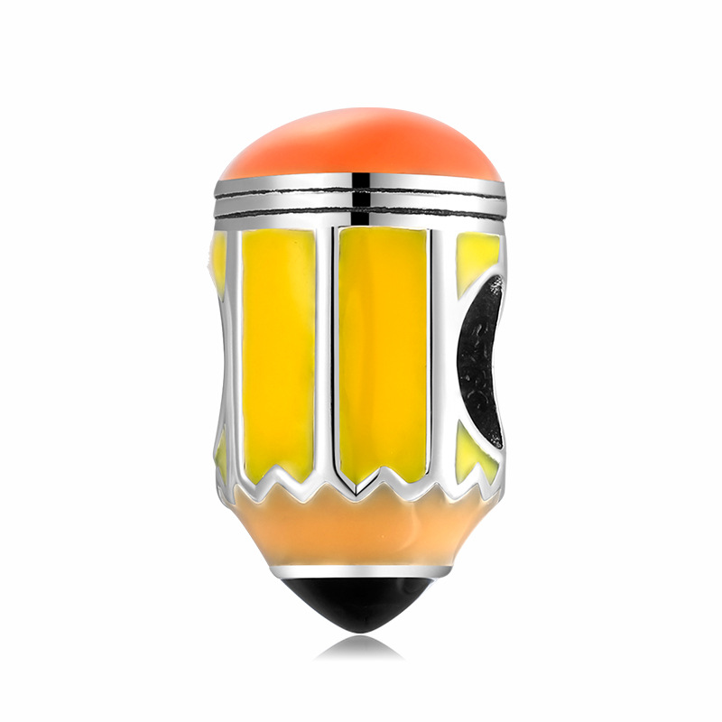 Pencil Charm - 925 Sterling Silver Enamel Bead — Charms | MAOLE Fine Jewelry