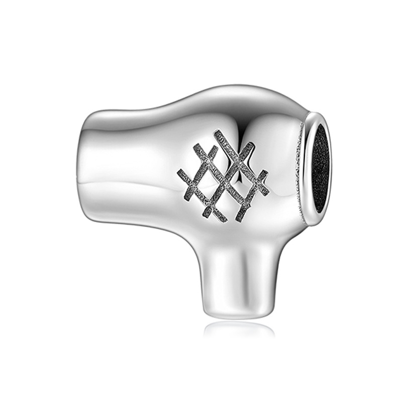 S925 Sterling Silver Hair Dryer Big Hole Bead Charm for DIY Bracelet — Charms | MAOLE Fine Jewelry