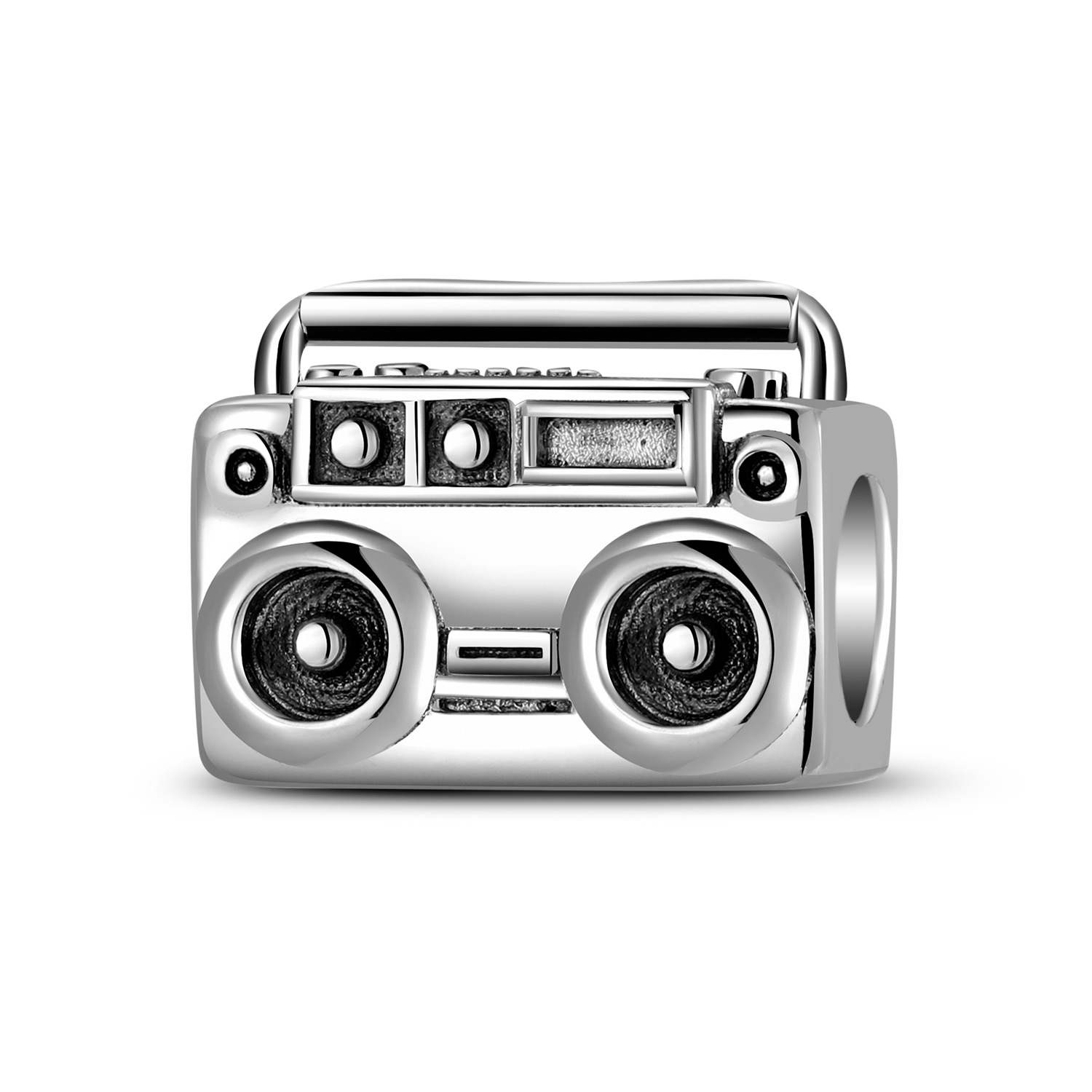 Rock Band Series Boombox Charm - 925 Sterling Silver Pendant — Charms | MAOLE Fine Jewelry