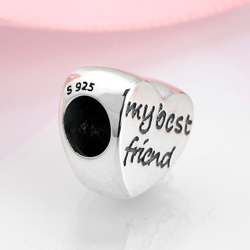 My Best Friend Heart Charm - 925 Sterling Silver Pendant — view 4