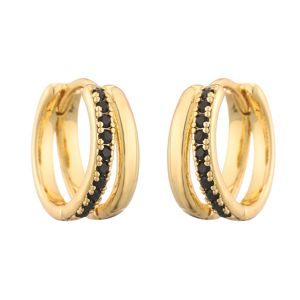 Advanced Dual-Ring Colorful Zirconia Hoop Huggie Earrings - Stylish Personalized Fashion Ear Accessory 5