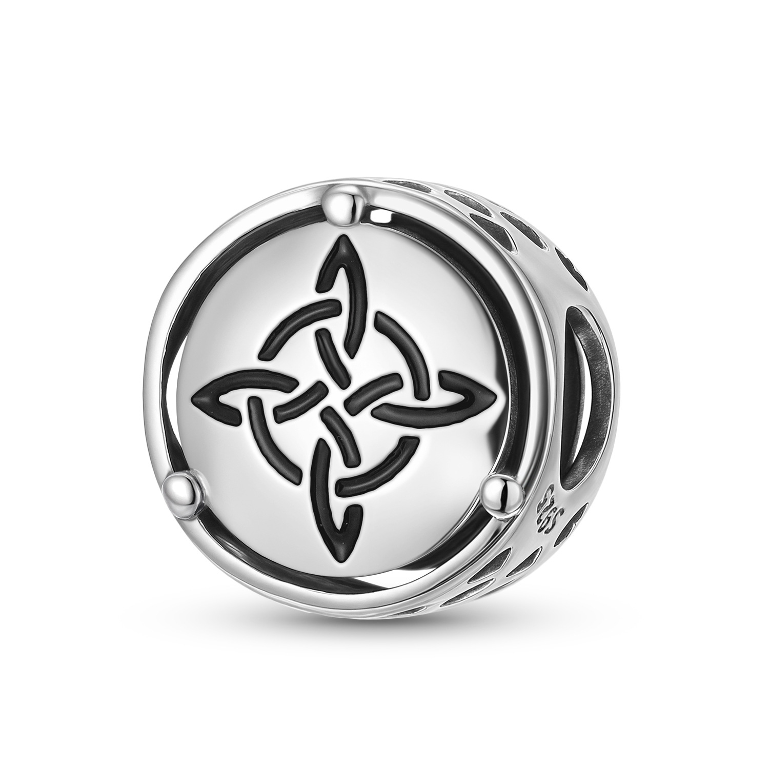 Witch's Knot Symbol Charm S925 Sterling Silver Openwork Dangle for DIY Bracelet — Charms | MAOLE Fine Jewelry