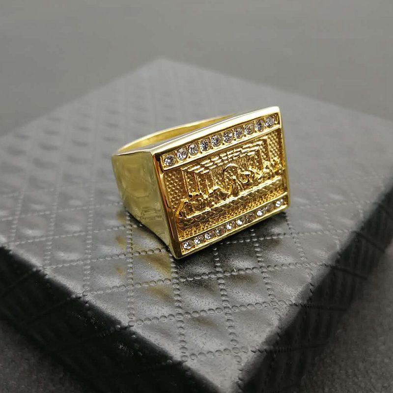 The Last Supper Hip-Hop Gold Signet Ring — view 2