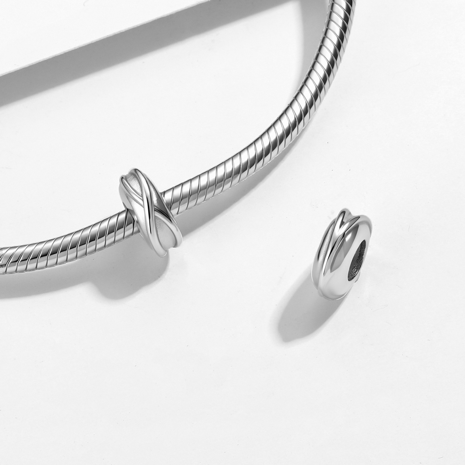 S925 Sterling Silver Infinite Knot Spacer Bead 2