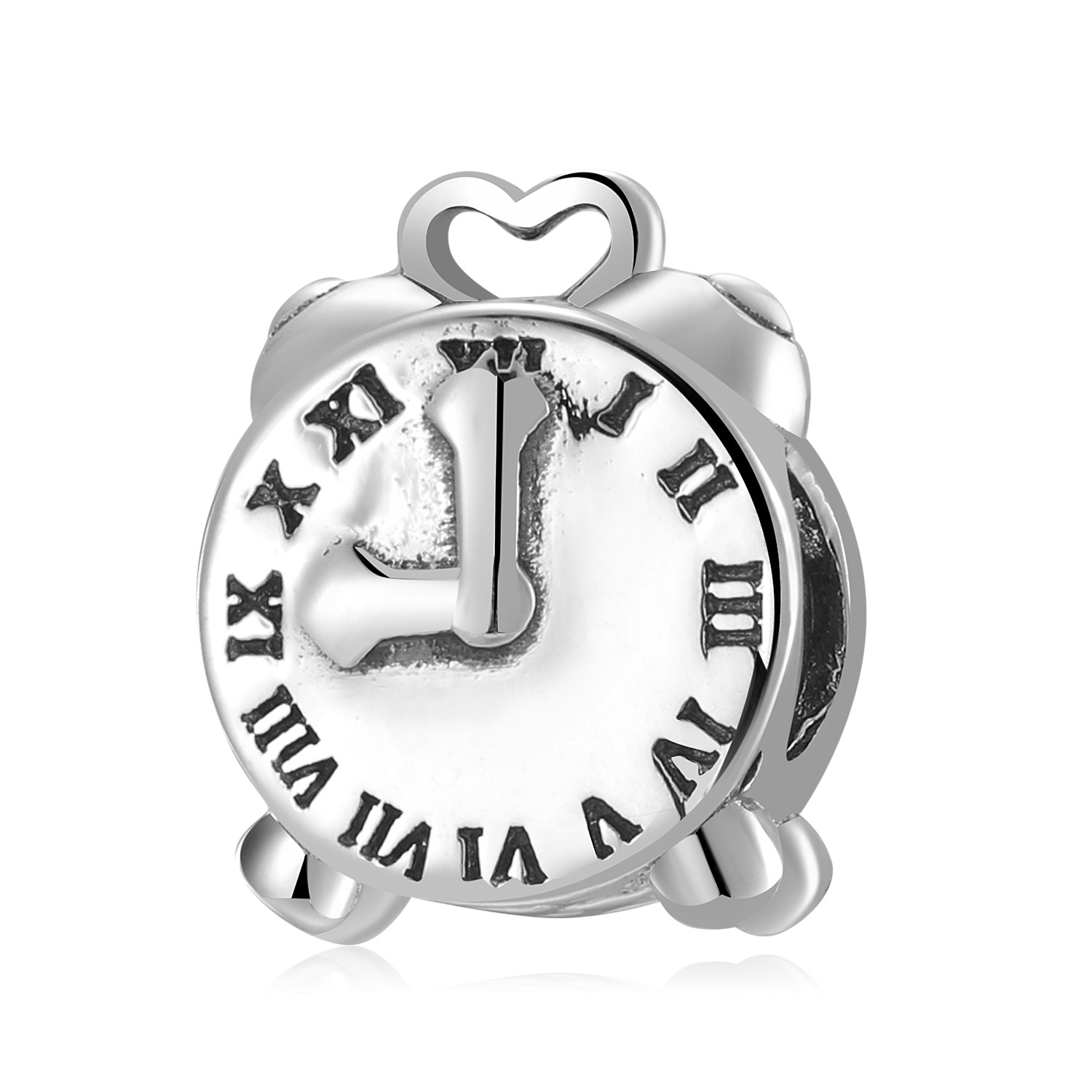 Vintage Alarm Clock Charm - 925 Sterling Silver Bead — Charms | MAOLE Fine Jewelry