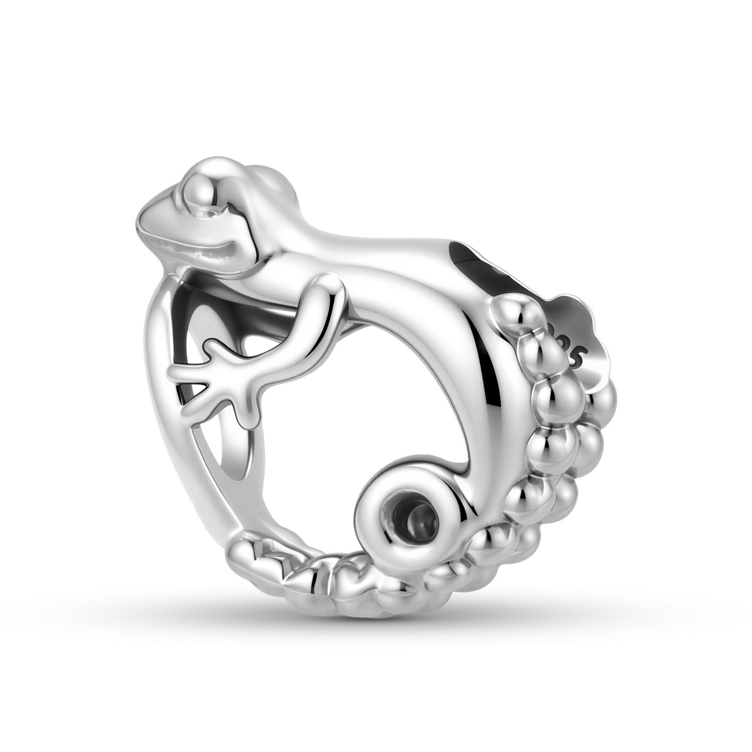 S925 Sterling Silver Chameleon Charm - Animal Shape Hollow Bracelet Bead — Charms | MAOLE Fine Jewelry