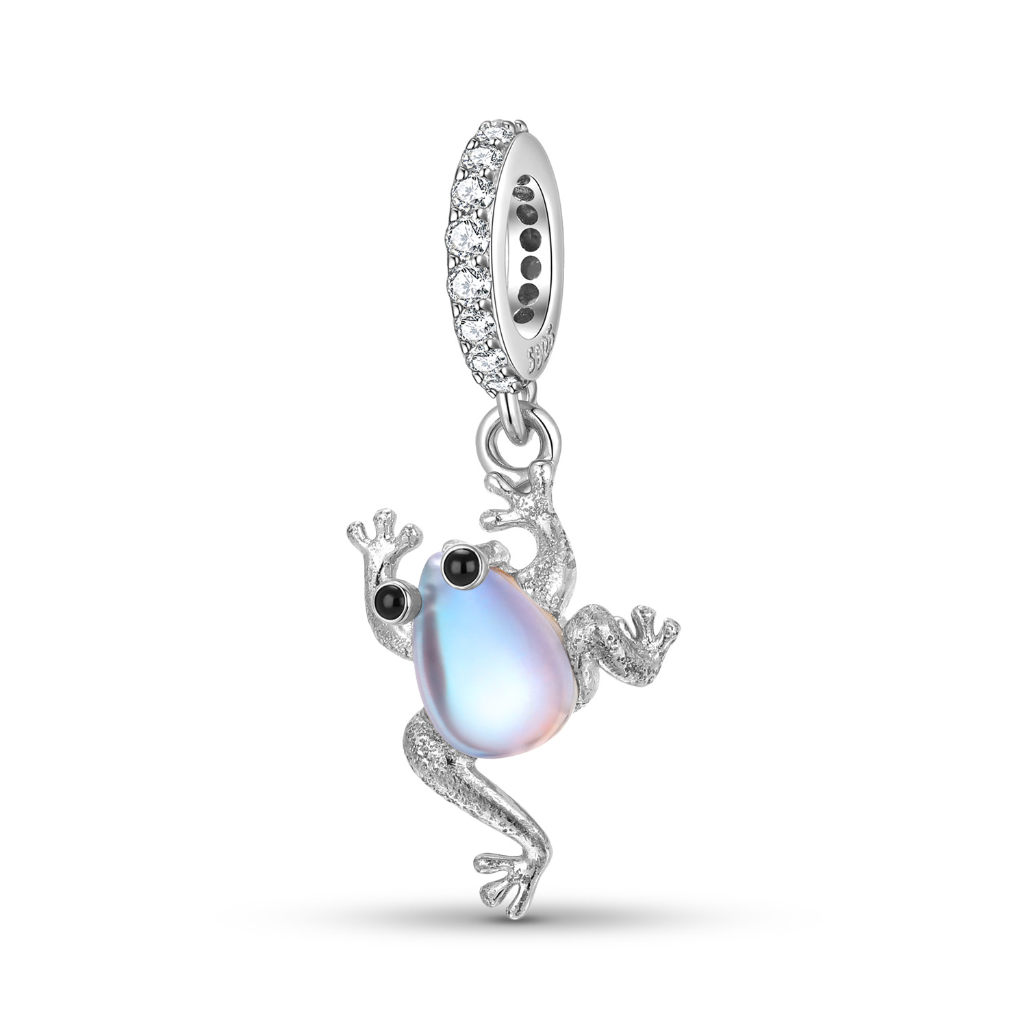Moonstone Frog Charm Pendant S925 Sterling Silver Animal Bracelet DIY Jewelry Finding — Charms | MAOLE Fine Jewelry