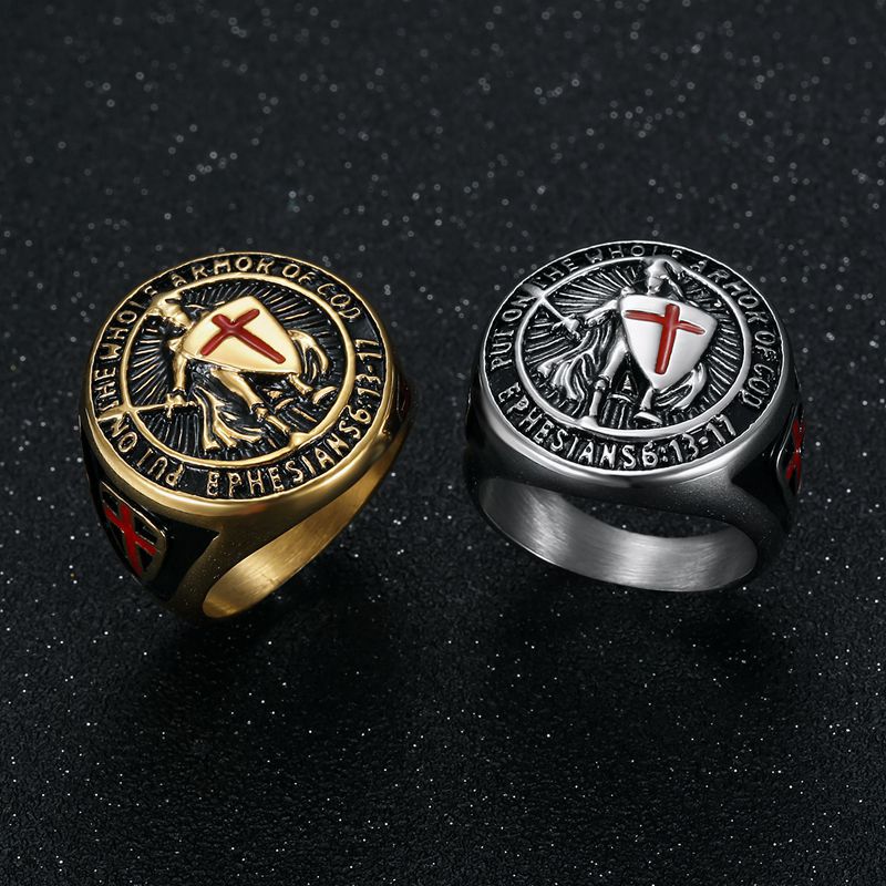 Armor of God Knights Templar Cross Shield Ring — Rings | MAOLE Fine Jewelry