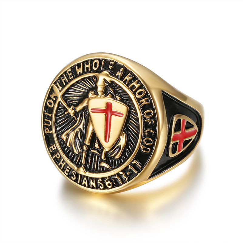 Armor of God Knights Templar Cross Shield Ring — view 3