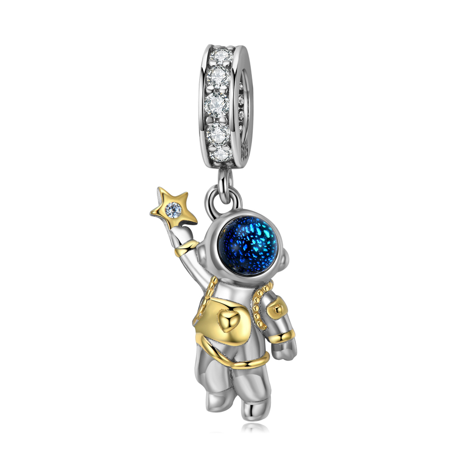 Star Seeker Astronaut Charm 925 Sterling Silver Pendant for DIY Bracelet Necklace — Charms | MAOLE Fine Jewelry