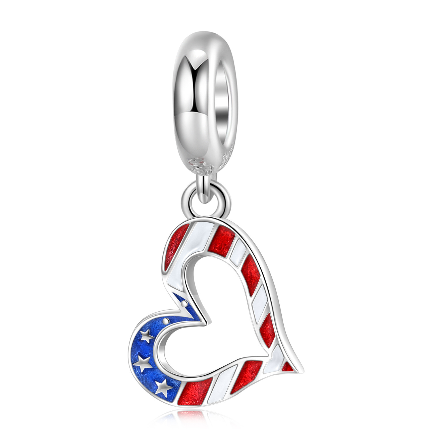 Colorful Enamel Heart Charm - 925 Sterling Silver Pendant — Charms | MAOLE Fine Jewelry