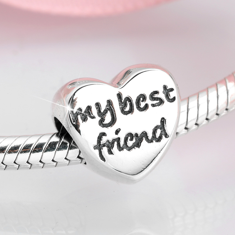 My Best Friend Heart Charm - 925 Sterling Silver Pendant — view 3