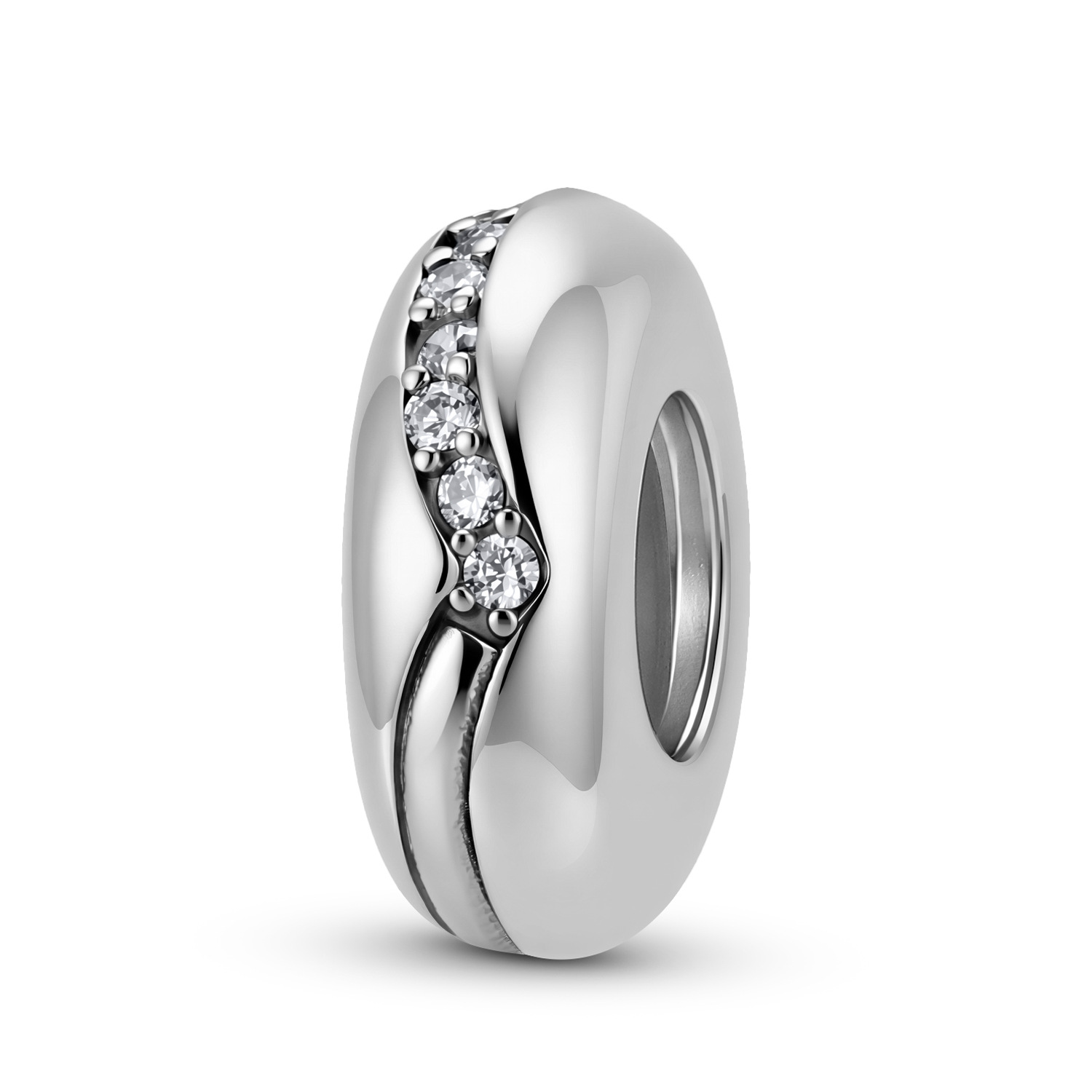 S925 Pure Silver Diamond-Encrusted Bead DIY Bracelet Accessories with European and American Fashion Spacer Beads — Charms | MAOLE Fine Jewelry