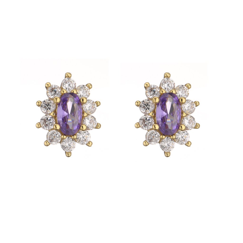 Micro-Pave Zircon Floral Stud Earrings for Women - Elegant Flower Halo Jewelry 4