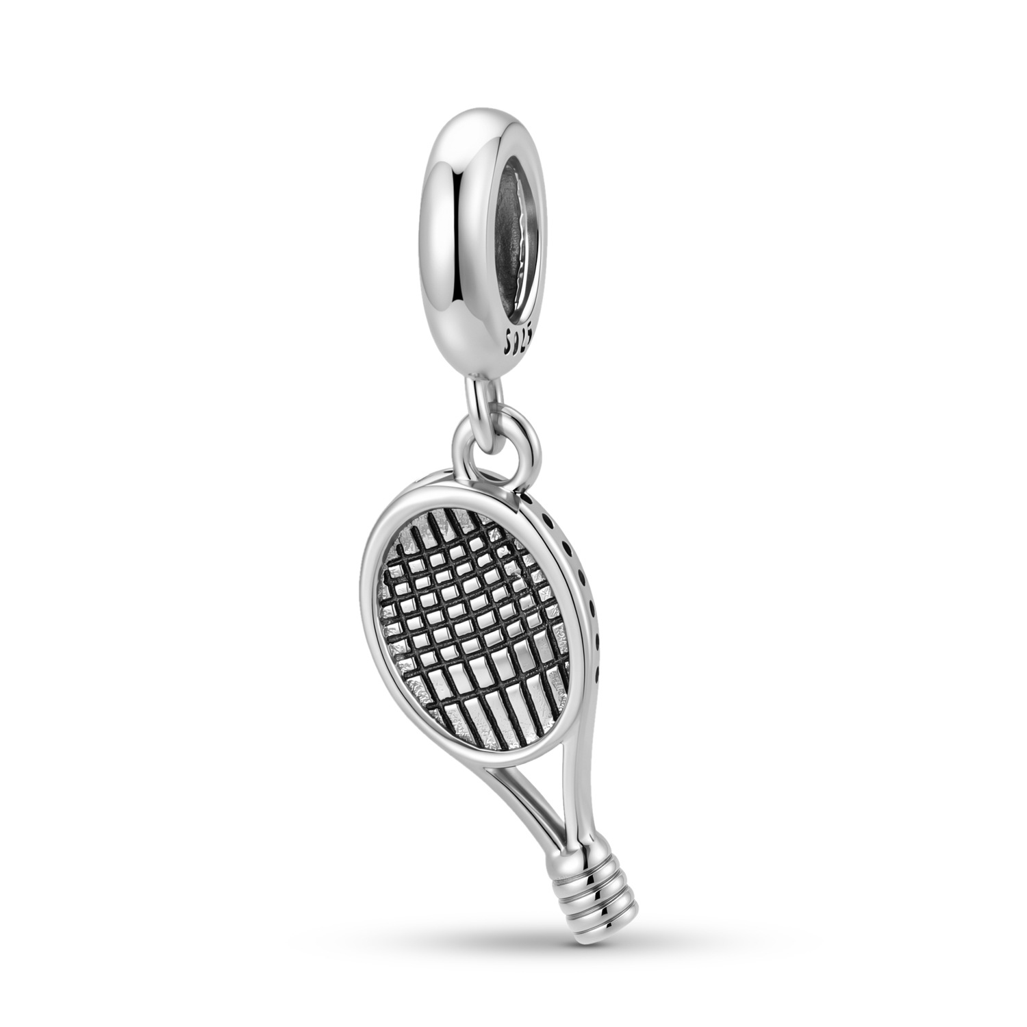 S925 Sterling Silver Tennis Racket Charm - Bracelet Pendant — Charms | MAOLE Fine Jewelry