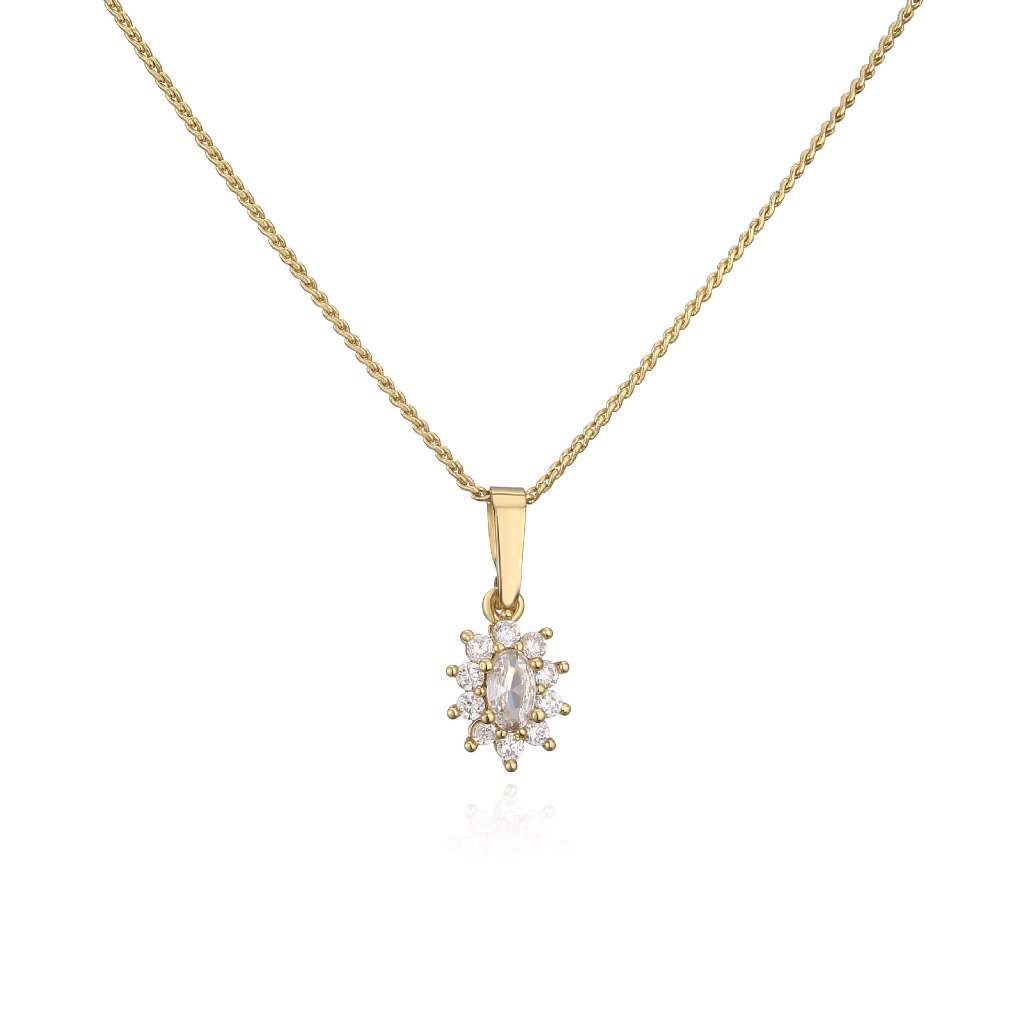 Micro-Pave Zircon Floral Pendant Necklace for Women - Elegant Flower Halo Jewelry 5
