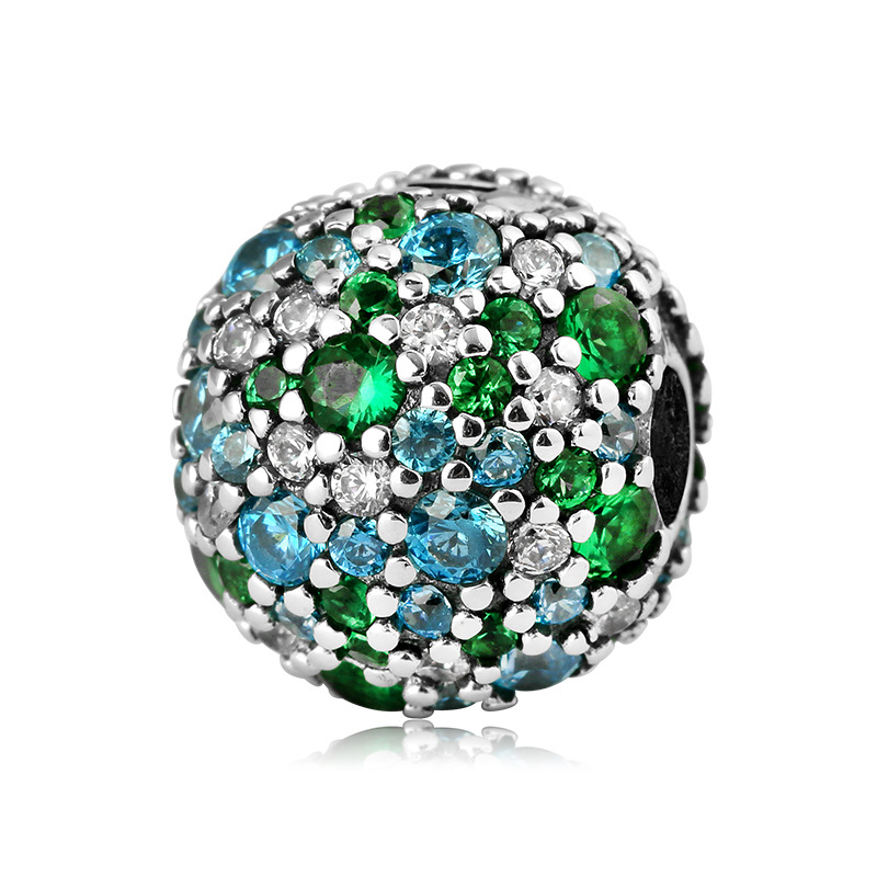 Clip Series 925 Sterling Silver Bead Charm - 5 Colors — Green & Blue