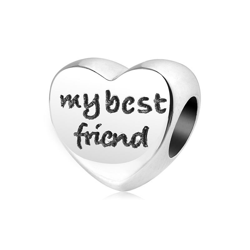 My Best Friend Heart Charm - 925 Sterling Silver Pendant — Charms | MAOLE Fine Jewelry