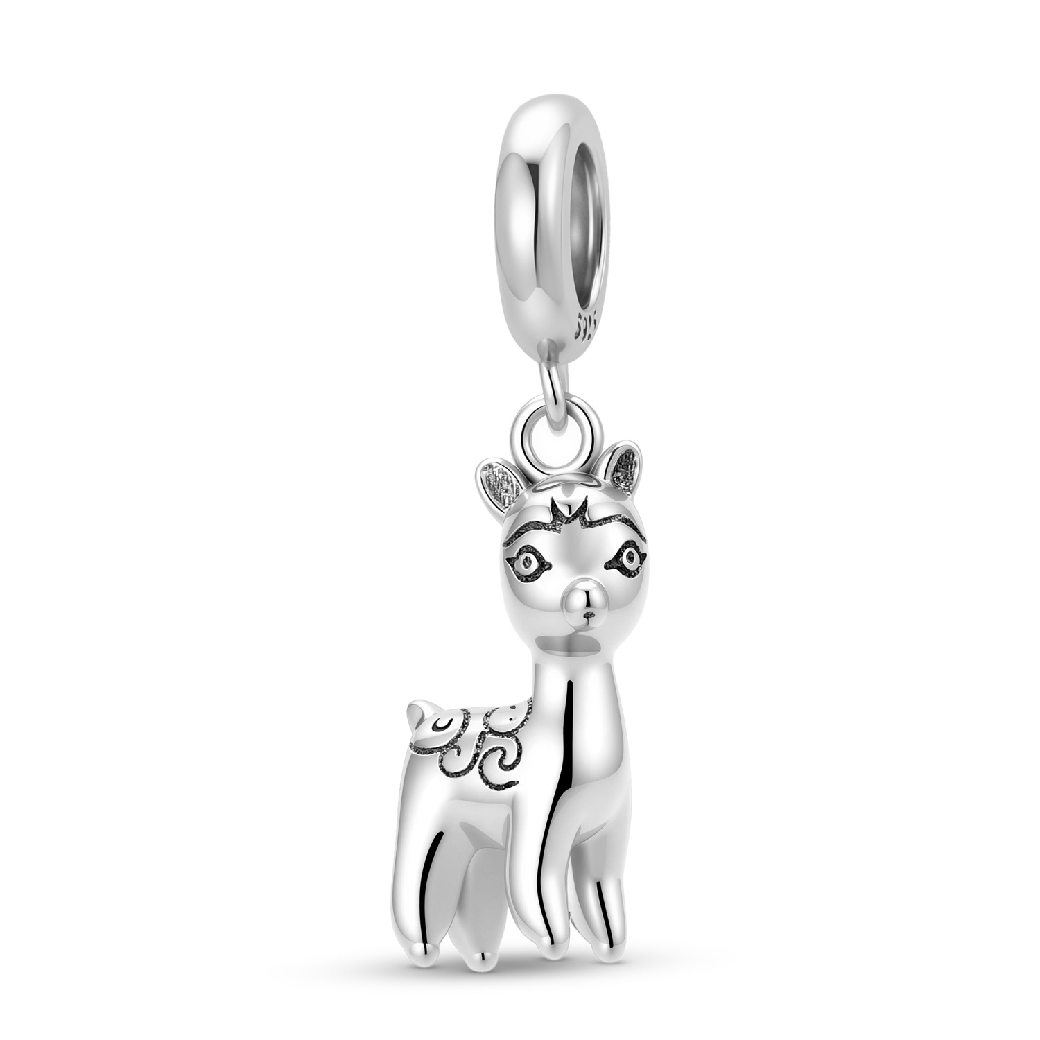 S925 Sterling Silver Cute Deer Charm - Vintage Style Bracelet Pendant