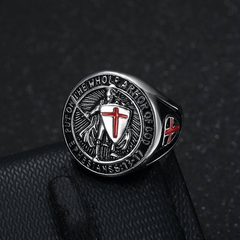 Armor of God Knights Templar Cross Shield Ring — view 2