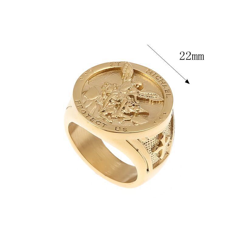 St. Michael Protect Us Ring — view 2