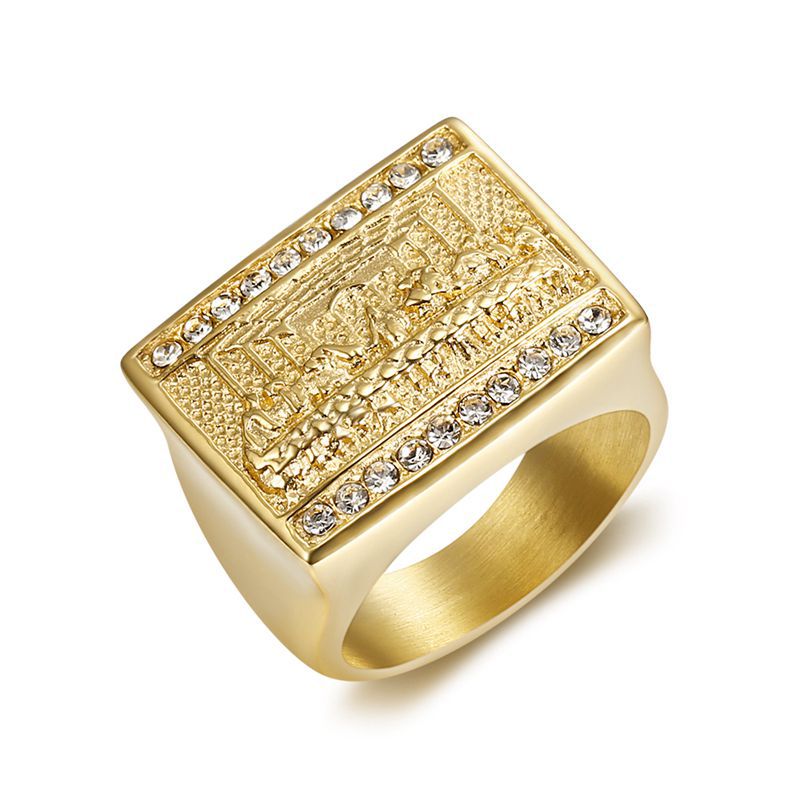 The Last Supper Hip-Hop Gold Signet Ring — Rings | MAOLE Fine Jewelry