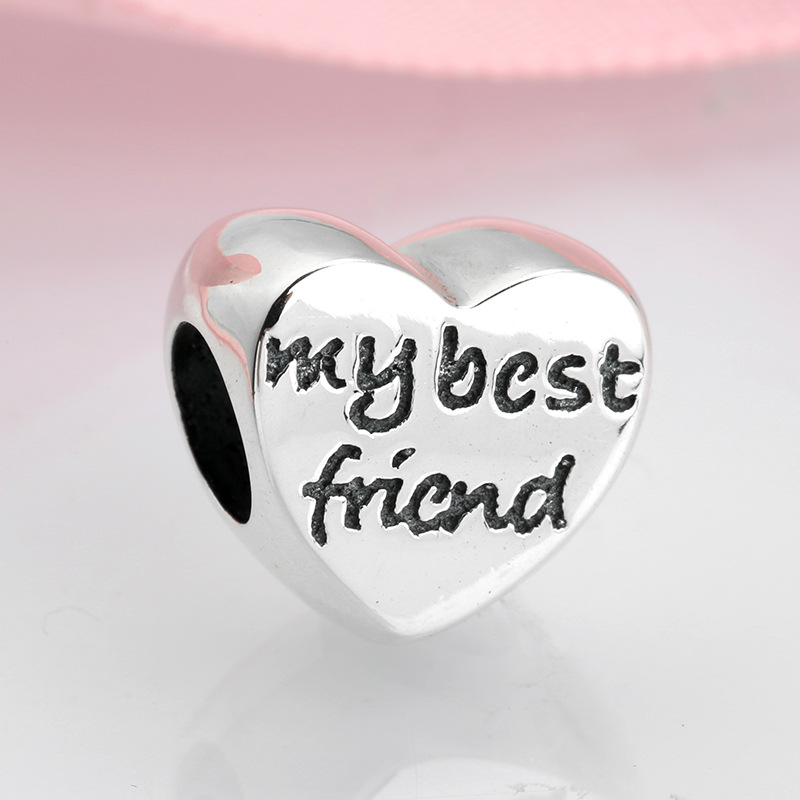 My Best Friend Heart Charm - 925 Sterling Silver Pendant — view 2
